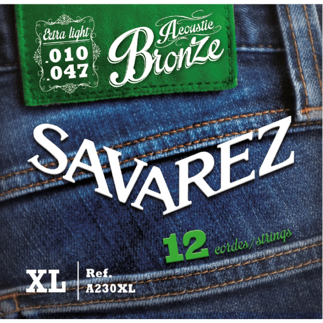Струны для 12-ти струнной гитары Savarez A230XL Acoustic Bronze 10-47