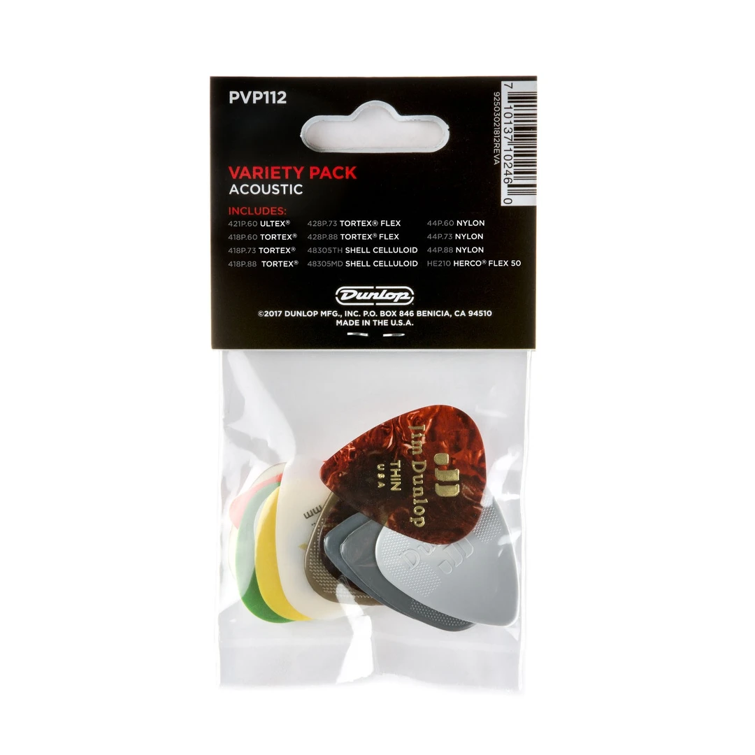Набор медиаторов Dunlop PVP112 Acoustic Guitar Pick Variety Pack