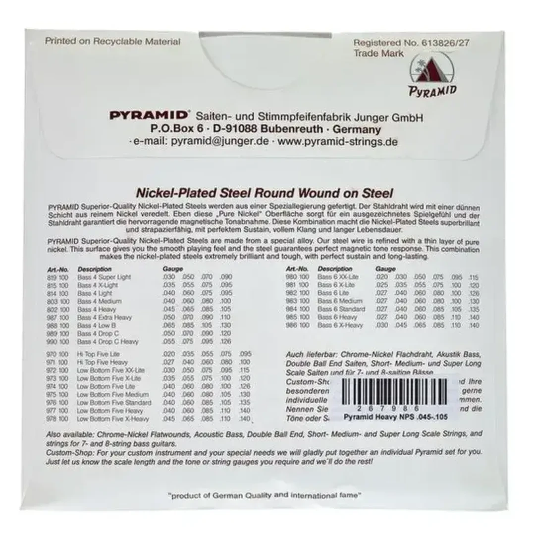Струны для бас-гитары Pyramid 802100 45-105