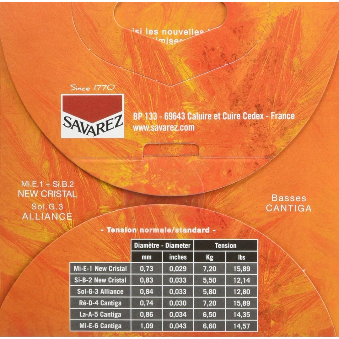 Струны для классической гитары Savarez 510MR New Cristal Alliance Creation Cantiga Mixed Tension