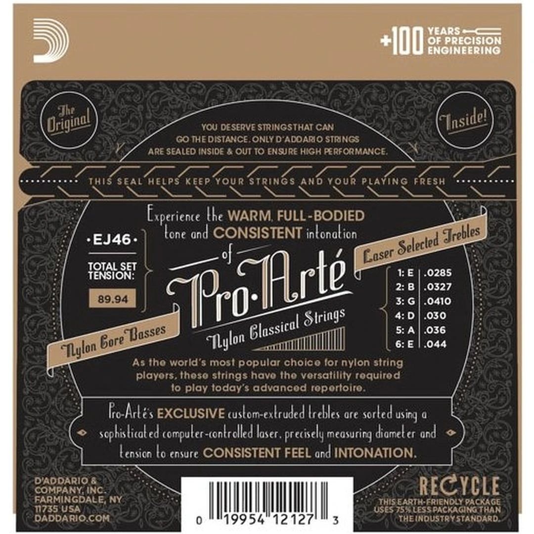 Струны для классической гитары D'Addario EJ46 Hard Tension