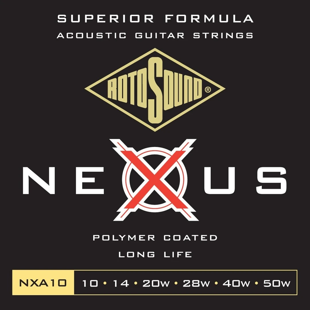 Струны для акустической гитары Rotosound NXA10 Strings Coated Type