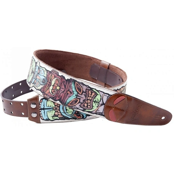 Ремень для гитары RightOn Straps Steady Mojo Tiki White