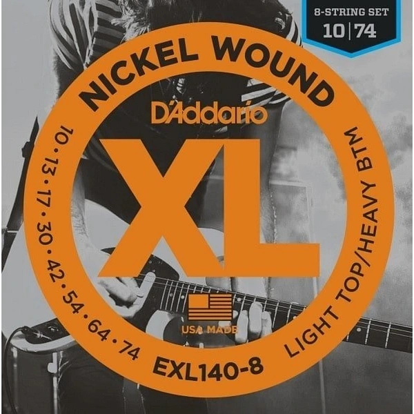Струны для электрогитары D'Addario EXL140-8 10-74