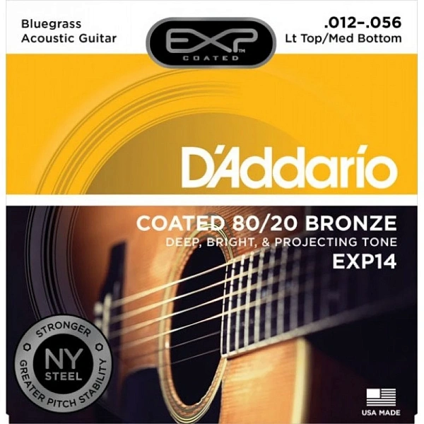 Струны для акустической гитары D'Addario EXP14 12-56