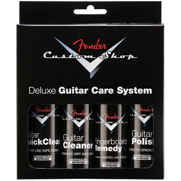 Набор средств по уходу за гитарой Fender Custom Shop Deluxe Guitar Care System 4 Pack Black