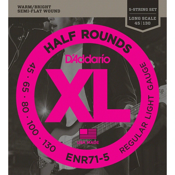 Струны для бас-гитары D’Addario ENR71-5 45-130
