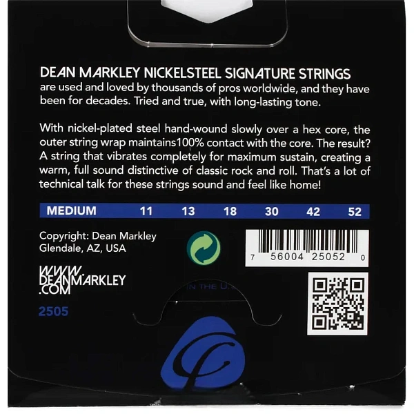 Струны для электрогитары Dean Markley 2505 Signature Medium 11-52
