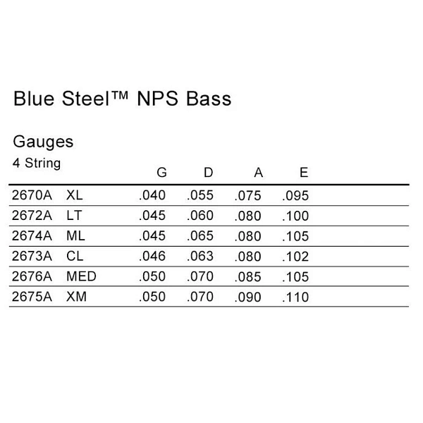 Струны для бас-гитары Dean Markley 2672A Blue Steel NPS 45-100