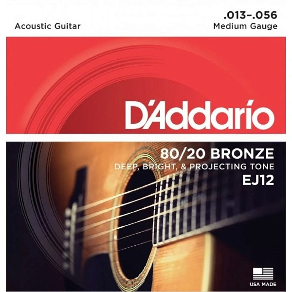 Струны для акустической гитары D'Addario EJ12 13-56