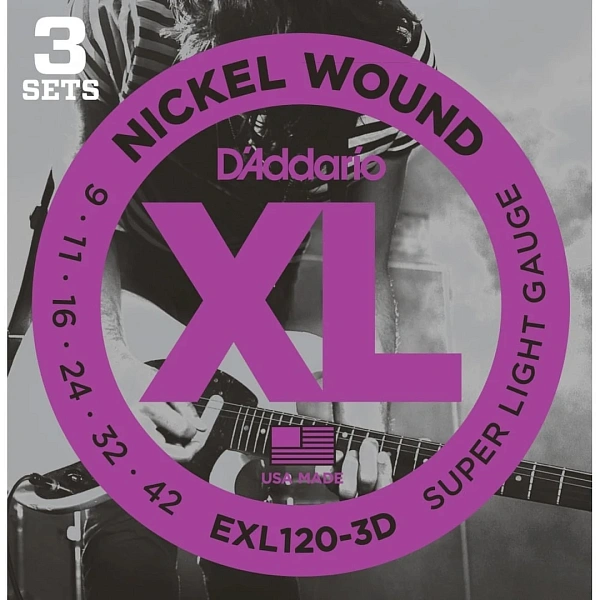 Струны для электрогитары D’Addario EXL120-3D 9-42