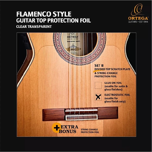 Защитная наклейка для гитары Ortega OERP-FLAM2