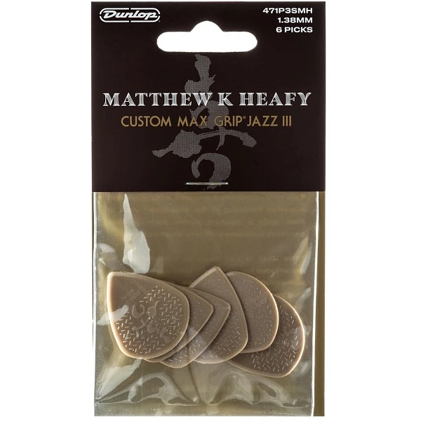 Набор медиаторов Dunlop 471P3SMH Matt Heafy Custom Max-Grip Jazz III