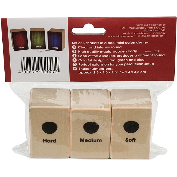 Набор из трех шейкеров Sela SE 108 Mini Cajon Shaker Set