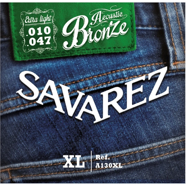Струны для акустической гитары Savarez A130XL Acoustic Bronze 10-47