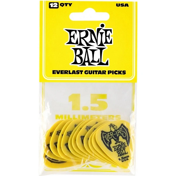 Набор медиаторов Ernie Ball 9195 1.50 Yellow Everlast