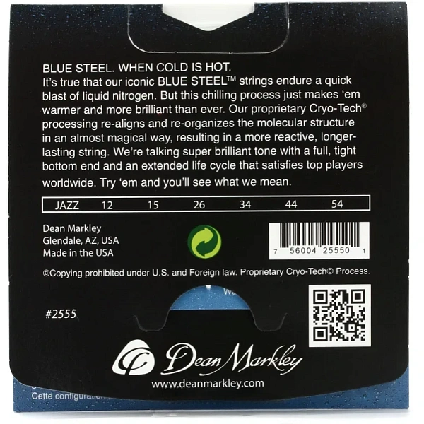 Струны для электрогитары Dean Markley 2555 Blue Steel 12-54