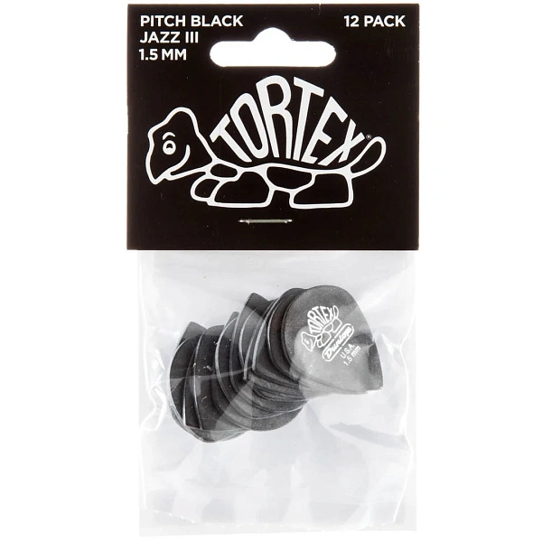 Набор медиаторов Dunlop 482P1.50 Tortex Pitch Black Jazz III