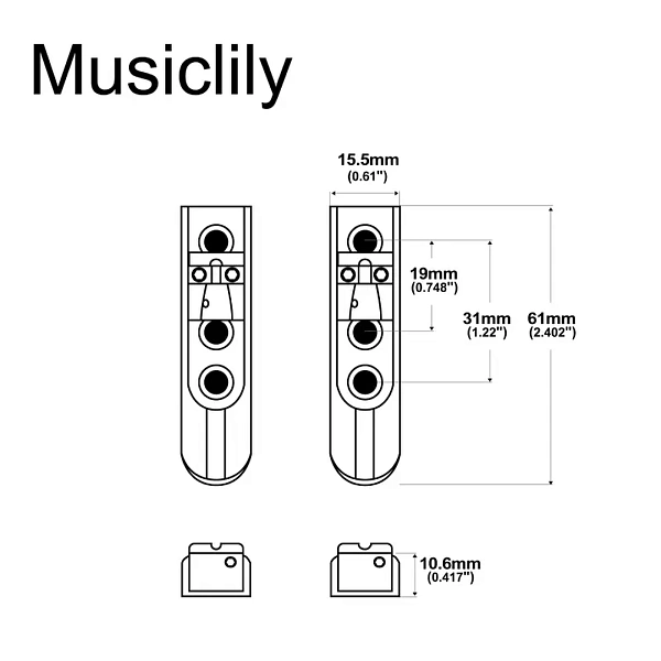 Бридж Musiclily MX1844BK