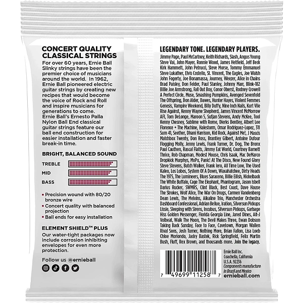 Струны для классической гитары Ernie Ball 3409 28-42