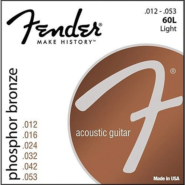 Струны для акустической гитары Fender 60L Phosphor Bronze Ball 12-53