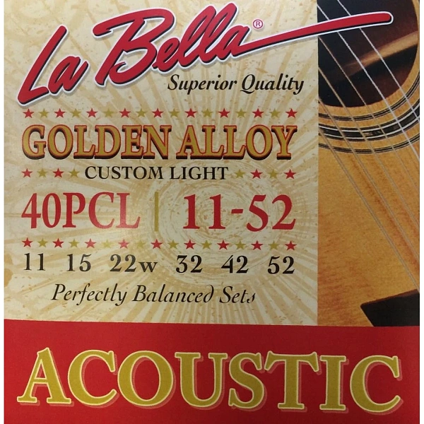 Струны для акустической гитары La Bella 40PCL