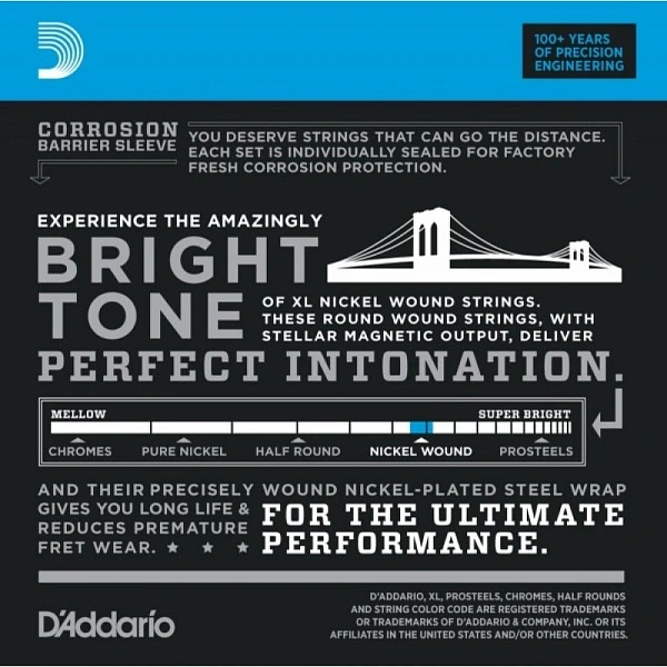 Струны для бас-гитары D’Addario EXL170-12 18-100