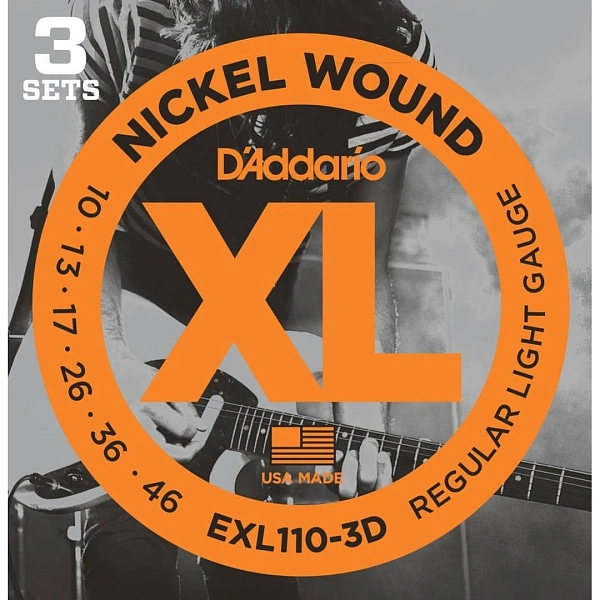 Струны для электрогитары D'Addario EXL110-3D 3-Pack