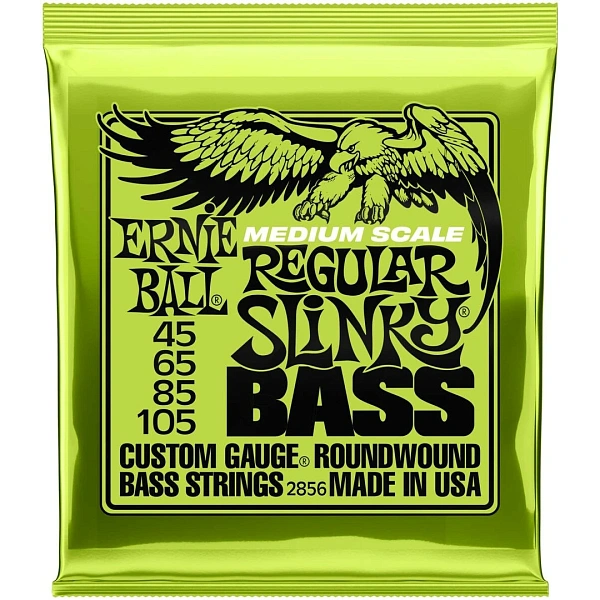 Струны для бас-гитары Ernie Ball 2856 Slinky Nickel Wound Medium Scale 45-105