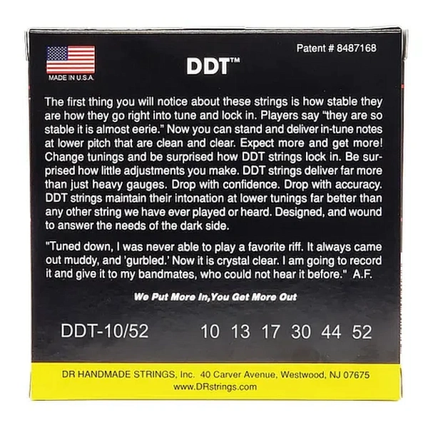 Струны для электрогитары DR DDT-10/52 10-52