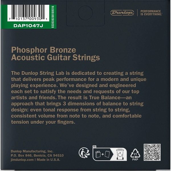Струны для 12-ти струнной гитары Dunlop DAP1047J 10-47