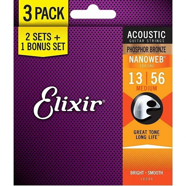 Струны для акустической гитары Elixir 16546 13-56 Bonus Set