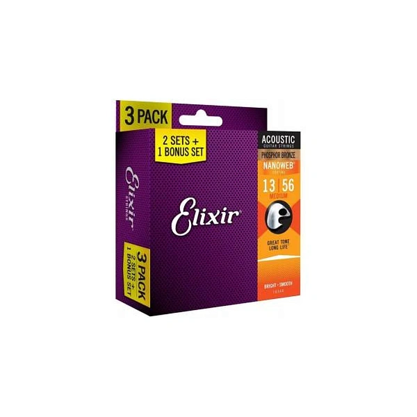 Струны для акустической гитары Elixir 16546 13-56 Bonus Set