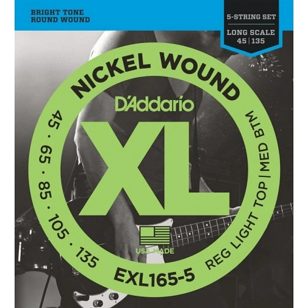 Струны для бас-гитары D'Addario EXL165-5 45-135 5-String