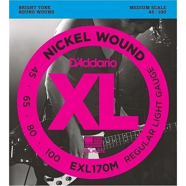 Струны для бас-гитары D’Addario EXL170M 45-100