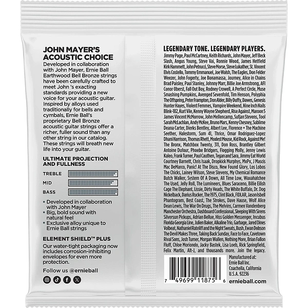 Струны для акустической гитары Ernie Ball 2348 John Mayer 11-52