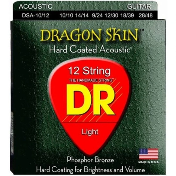 Струны для акустической гитары DR Dragon Skin DSA-10/12 10-48